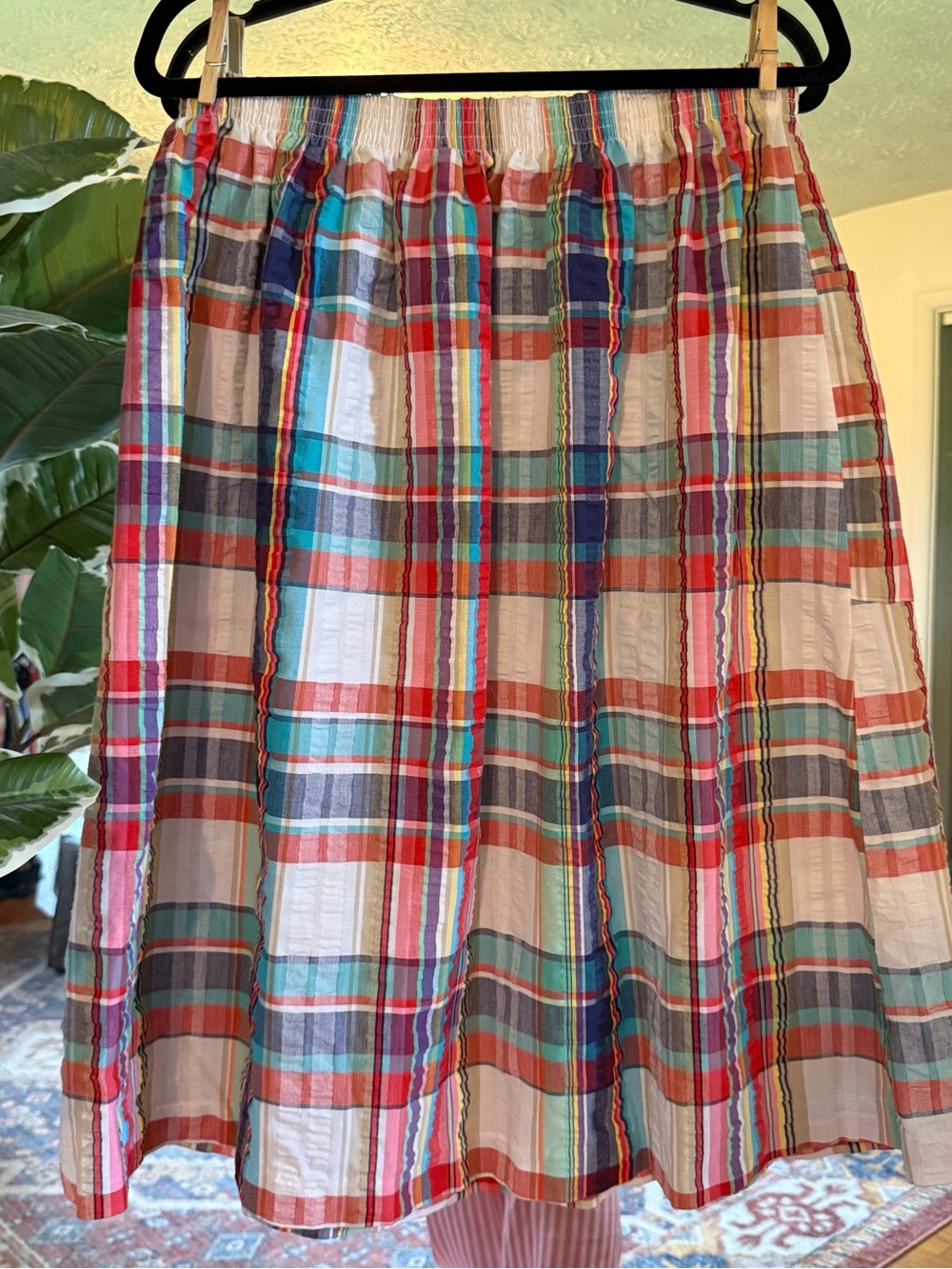 Steeple Chase colorful plaid print midi skirt - Picture 5 of 5